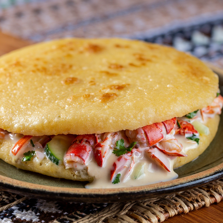Arepa de Langosta y Coco de Comoras