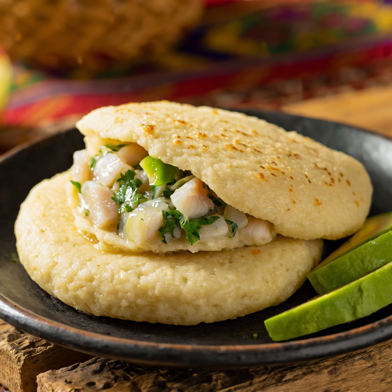Arepa de Ceviche de Corvina (Costa Rica)