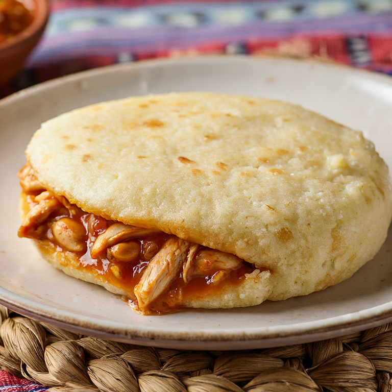 Arepa de Kedjenou de Pollo (Arepa Rellena de Estofado de Pollo Marfileño)