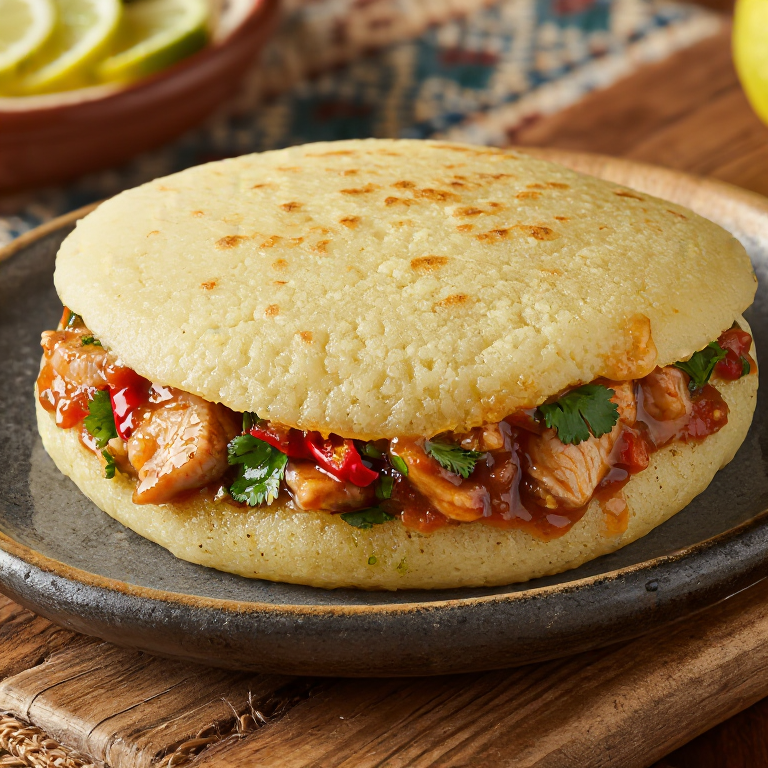 Arepas de Pescado a la Plancha con Salsa de Tomate y Cebolla (Inspirada en Poisson Braisé de Abiyán)