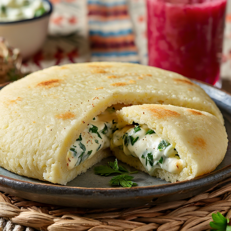 Arepa de Štrukli Zagreb: Relleno Cremoso de Queso al Estilo Croata
