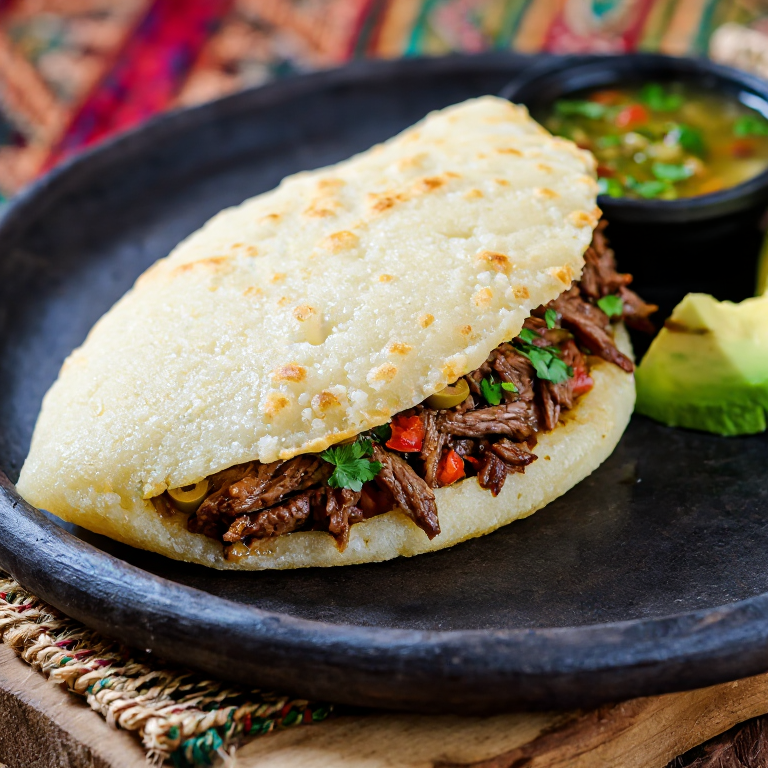 Arepa Rellena de Ropa Vieja al Estilo Arroyo Naranjo