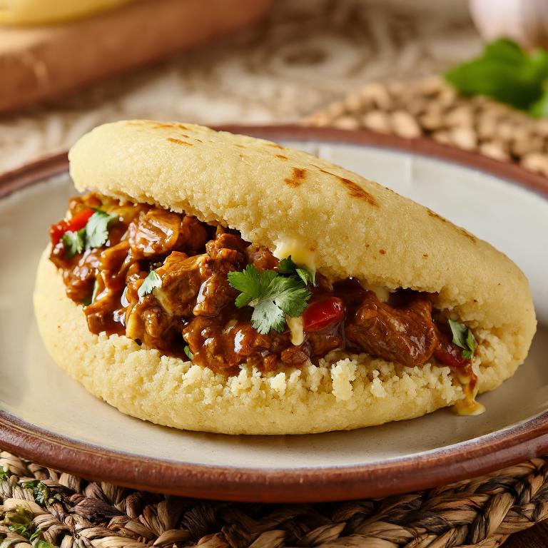 Arepa de Ropa Vieja Cubana