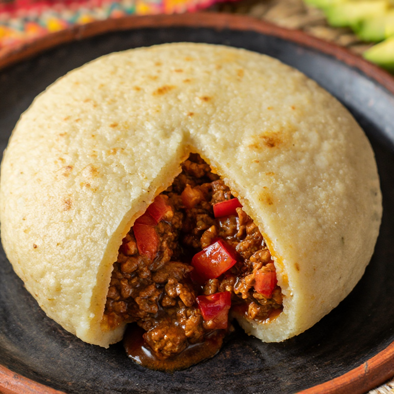 Arepa Ropa Vieja: Arepa Rellena con el Guiso Tradicional Cubano