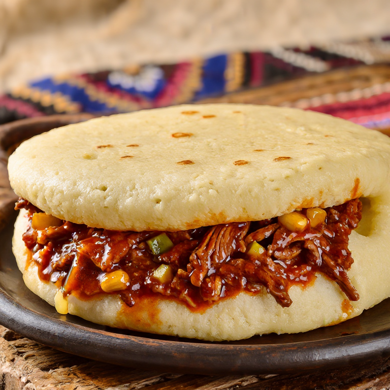 Arepa Rellena de Ropa Vieja
