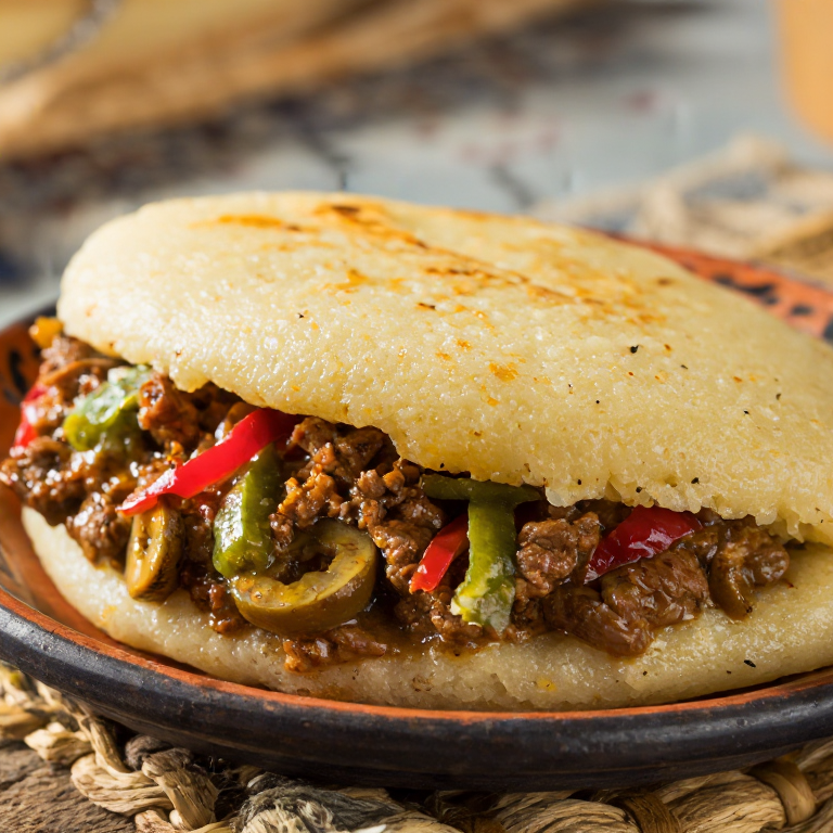 Arepa de Ropa Vieja al Estilo Habanero
