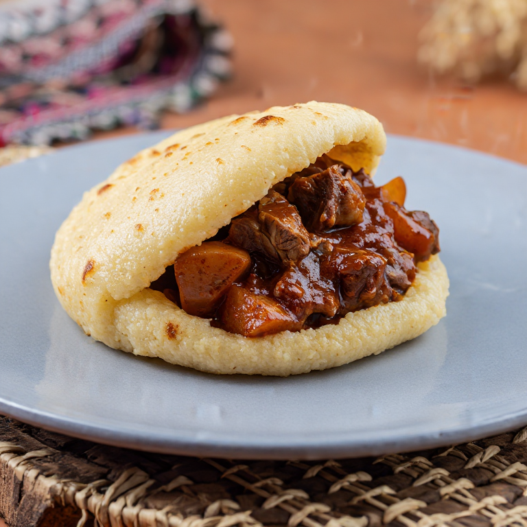 Arepa Cyprus: Relleno de Tavas (Estofado de Cordero y Papas)