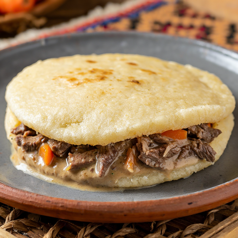 Arepa de Svíčková: Ternera Checa en Crema