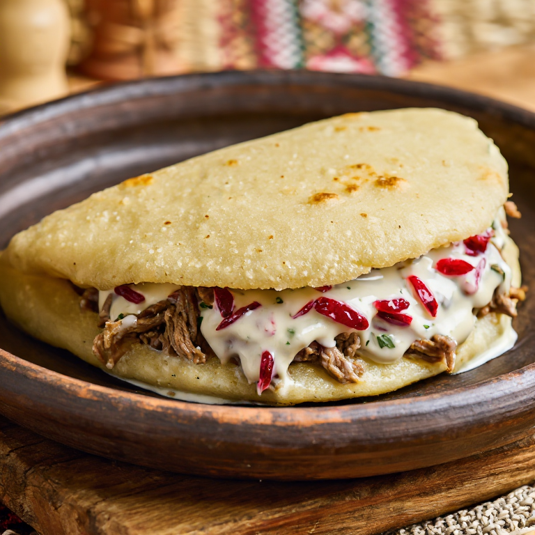 Pardubice Svíčková Arepa: Arepa Rellena de Carne Cremosa Checa