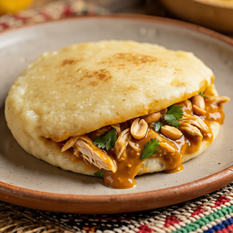Arepa de Moambe: Arepa Rellena de Pollo en Salsa de Palmito (Congo)