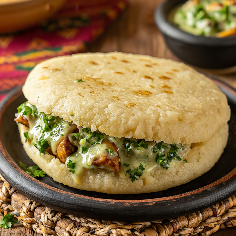 Arepa de Poulet Moambé (Pollo en Salsa de Palma)