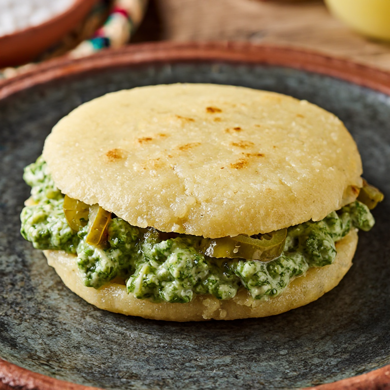 Arepa de Frikadeller (Arepa Rellena de Albóndigas Danesas)
