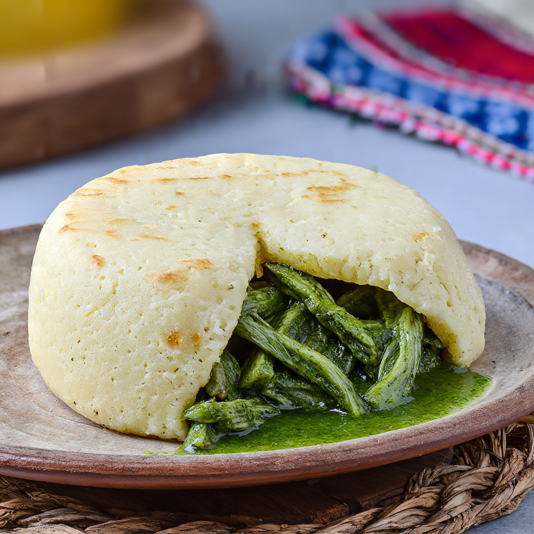 Arepa de Cerdo Crujiente con Salsa de Perejil (Inspirada en Stegt Flæsk de Roskilde)
