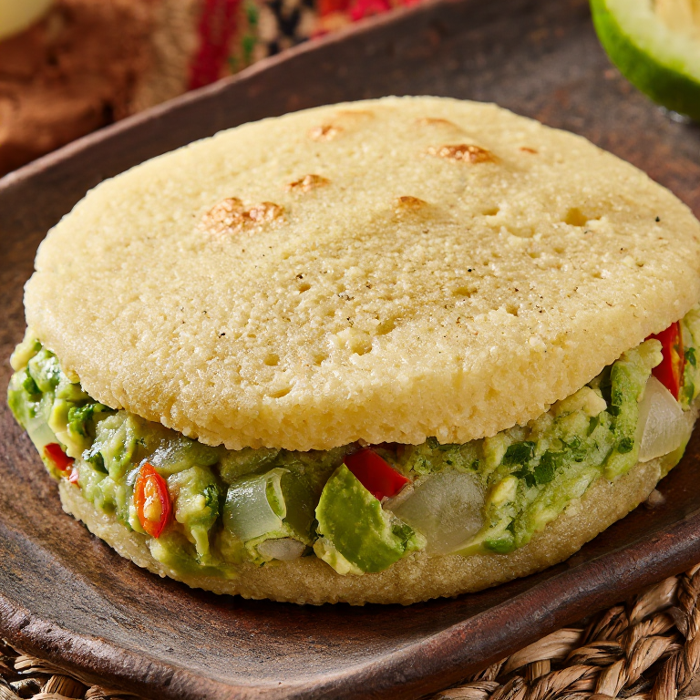 Arepa de Callaloo con Relleno de Pescado al Estilo Dominicano