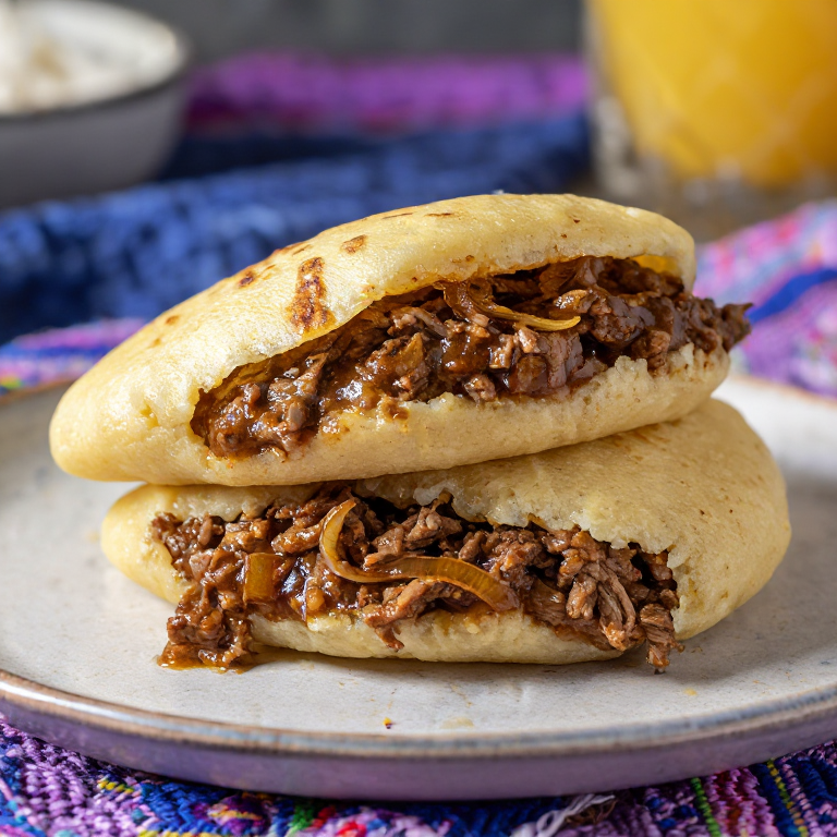 Arepa de Chivo Guisado