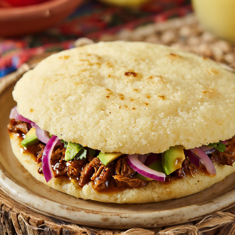 Arepa de Chivo Guisado al Estilo Azuano