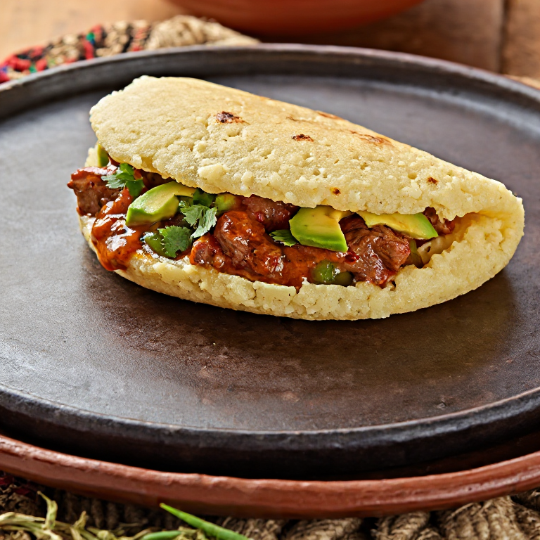 Arepa de Chivo Guisado (Estilo El Seibo)