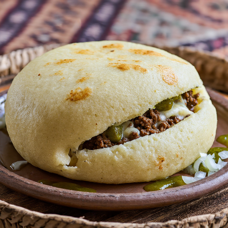 Arepa de Bola (Fusión del Caldo de Bolas de Ambato)