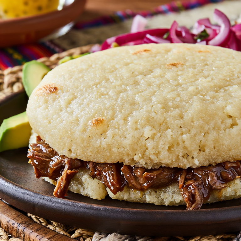 Arepa de Seco de Chivo (Guiso de Chivo)