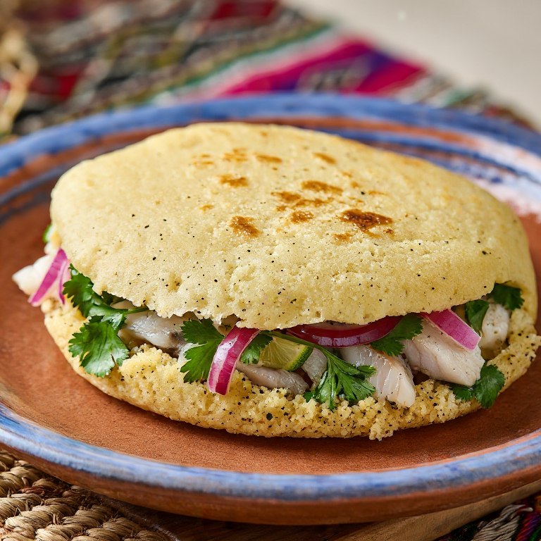 Arepa de Encebollado (Inspirada en Eloy Alfaro, Ecuador)
