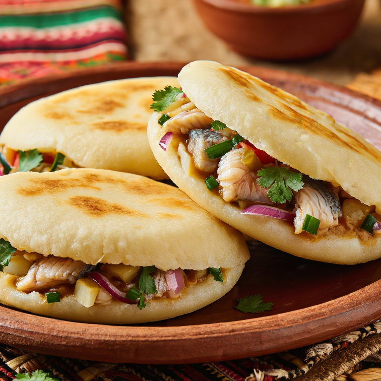Arepa de Encebollado (Ecuadorian Fish Soup Arepa)