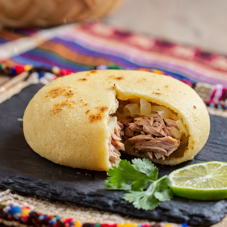 Arepa de Encebollado (Estilo Pasaje)