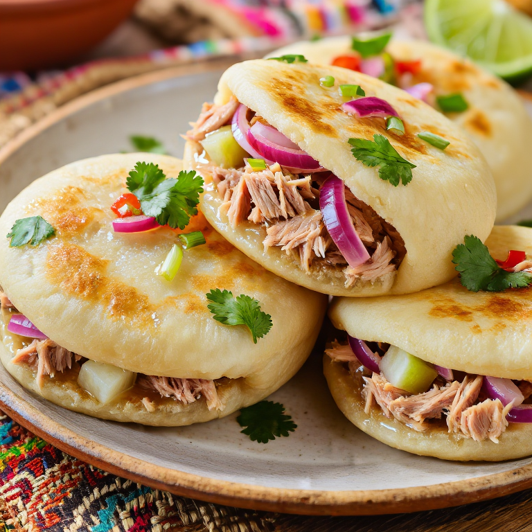 Arepa Rellena de Tuna Encebollado (Ecuador)