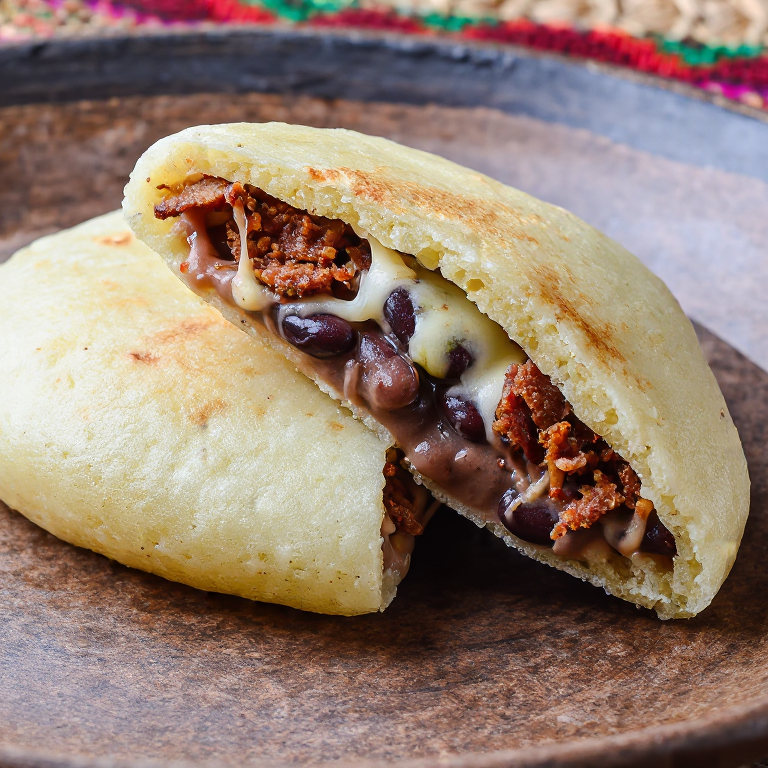 Arepa Pupusa: Fusión Salvadoreña de Maíz con Chicharrón y Queso