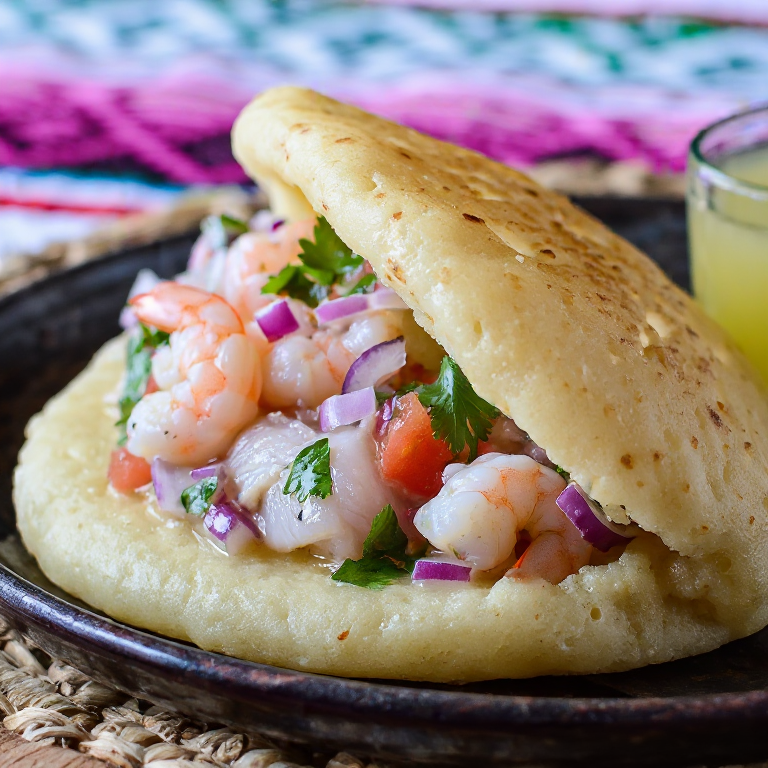 Arepa Rellena de Ceviche Salvadoreño (Usulután)