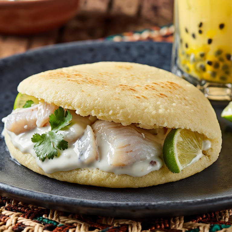 Arepa de Pescado en Salsa de Coco - Malabo Style