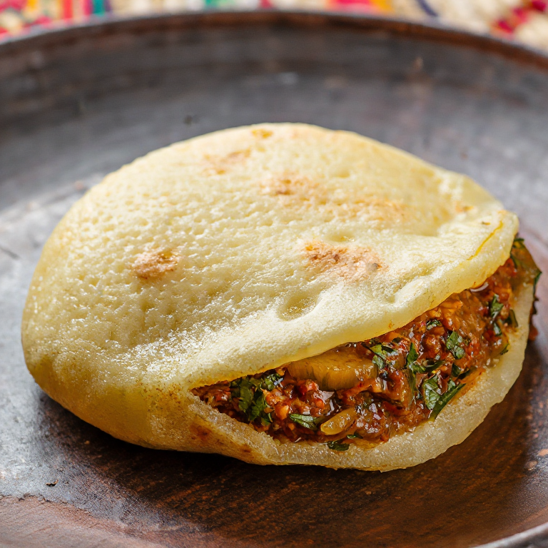 Arepa Eritrea con Zigni y Berberé: Fusión de Maíz y Sabores del Cuerno de África