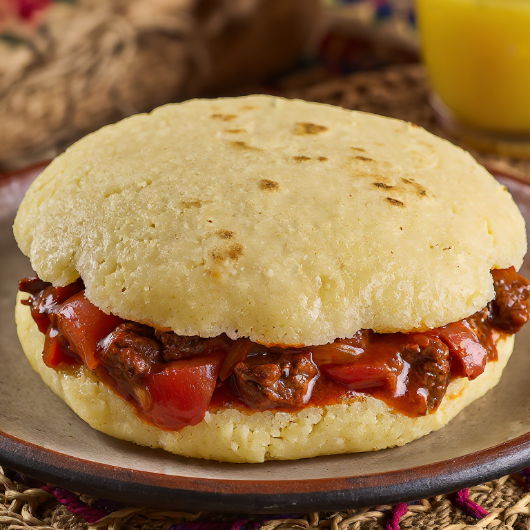Arepa de Zigni Etíope: Relleno de Carne Especiada
