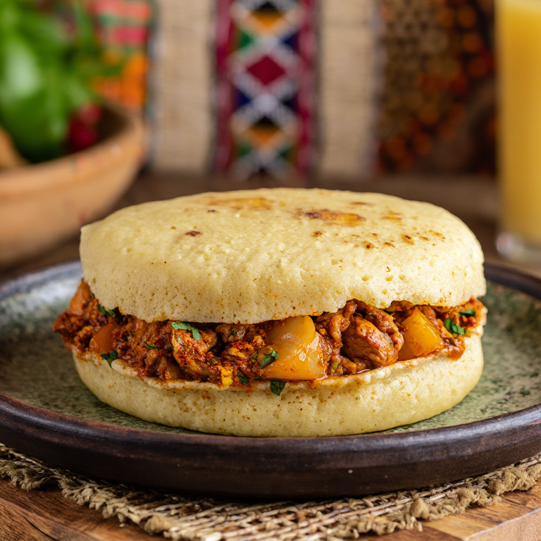 Arepa de Doro Wat: Fusión Etiope-Venezolana con Pollo Picante