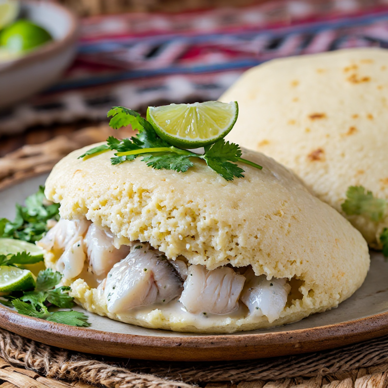 Arepa Rellena de Pescado al Estilo Chuukés