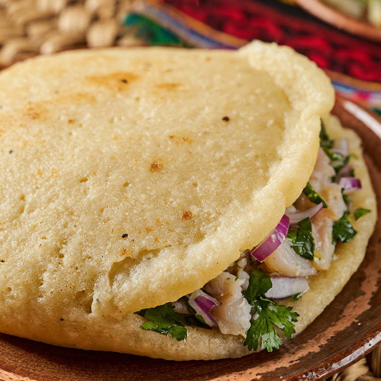 Arepa Fijiana de Lolo con Pescado Kokoda