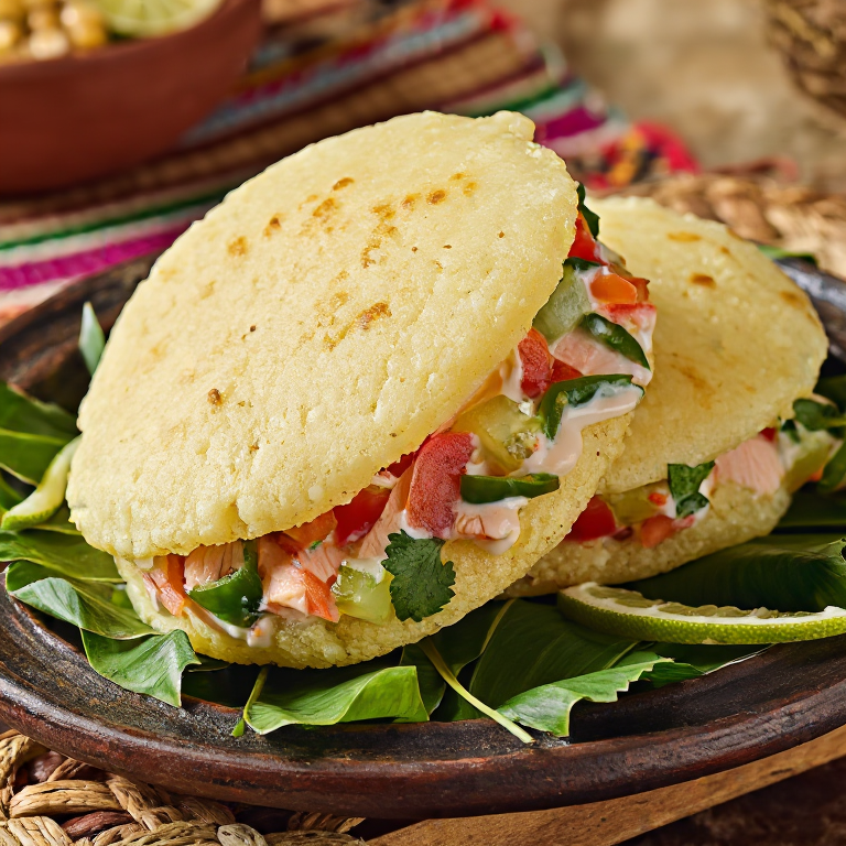 Arepa Kokoda: Arepa Rellena de Pescado Cítrico y Coco (Fiji)