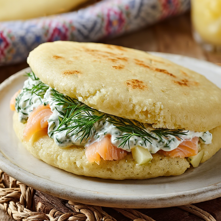 Arepa de Salmón Cremoso y Eneldo (Helsinki)