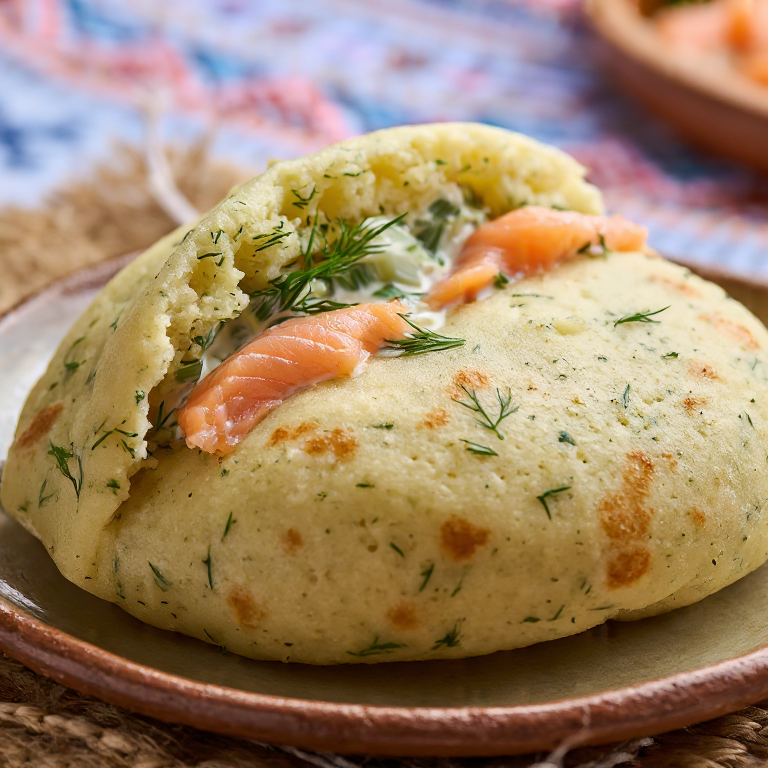 Arepa de Lohikeitto (Salmon Soup Arepa) con Eneldo y Centeno