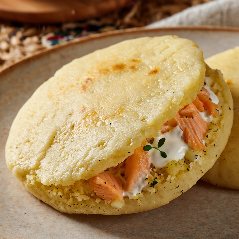 Arepa de Salmón y Eneldo (Inspirada en Lohikeitto)
