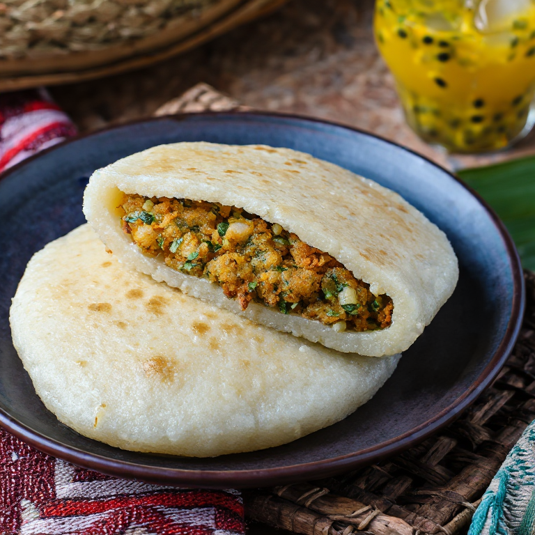 Arepa de Accras de Morue (Estilo Guayana Francesa)