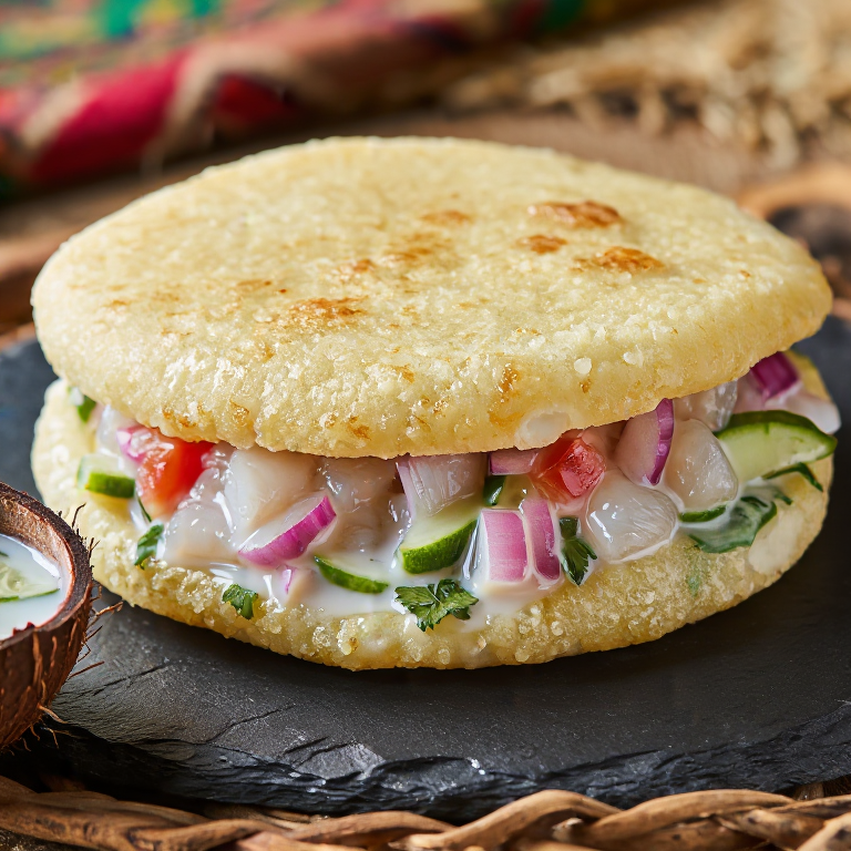Arepa Poisson Cru: La Fusión Tahitiana en tu Mesa