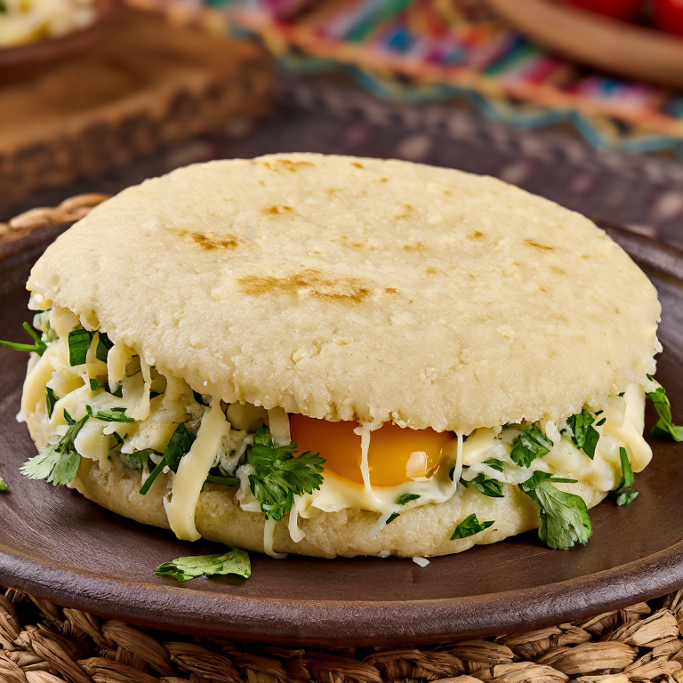 Arepa de Khachapuri: Relleno de Queso Sulguni y Huevo