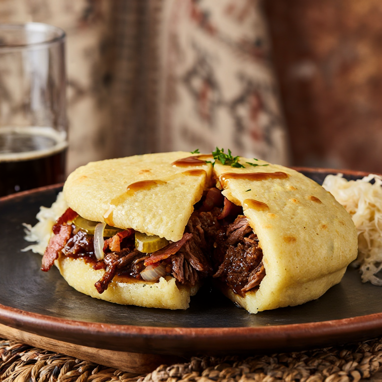 Arepa Rellena al Estilo Rouladen de Dresden