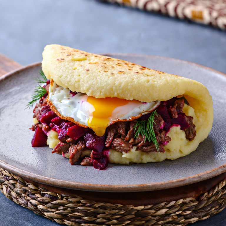 Arepa Alemana de Labskaus (Hamburg-Style Stuffed Arepa)