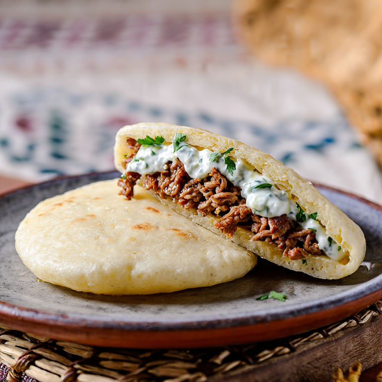 Arepa de Gyros al Estilo Ateniense