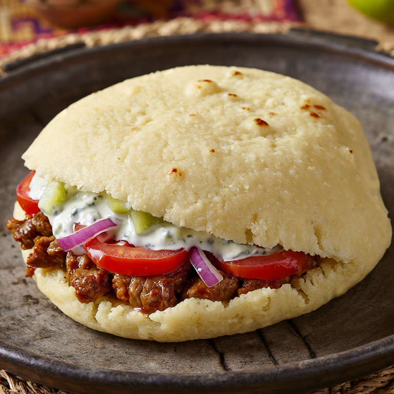 Arepa Gyros: Fusión Grecolatina en una Arepa Rellena