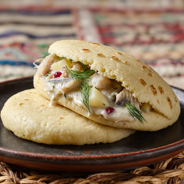 Arepa Rellena de Suaasat de Pescado