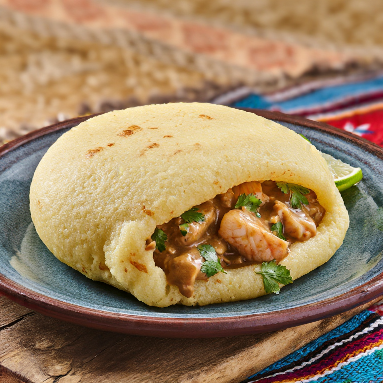Arepa Rellena de Oil Down (Estilo Grenada)