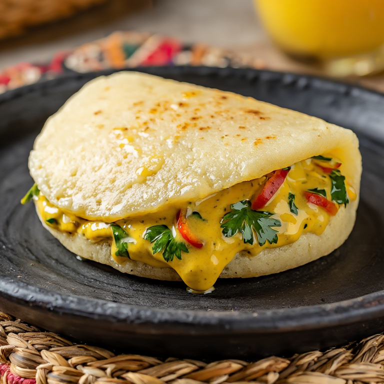 Arepa de Colombo de Poulet (Guadeloupe Chicken Curry Arepa)