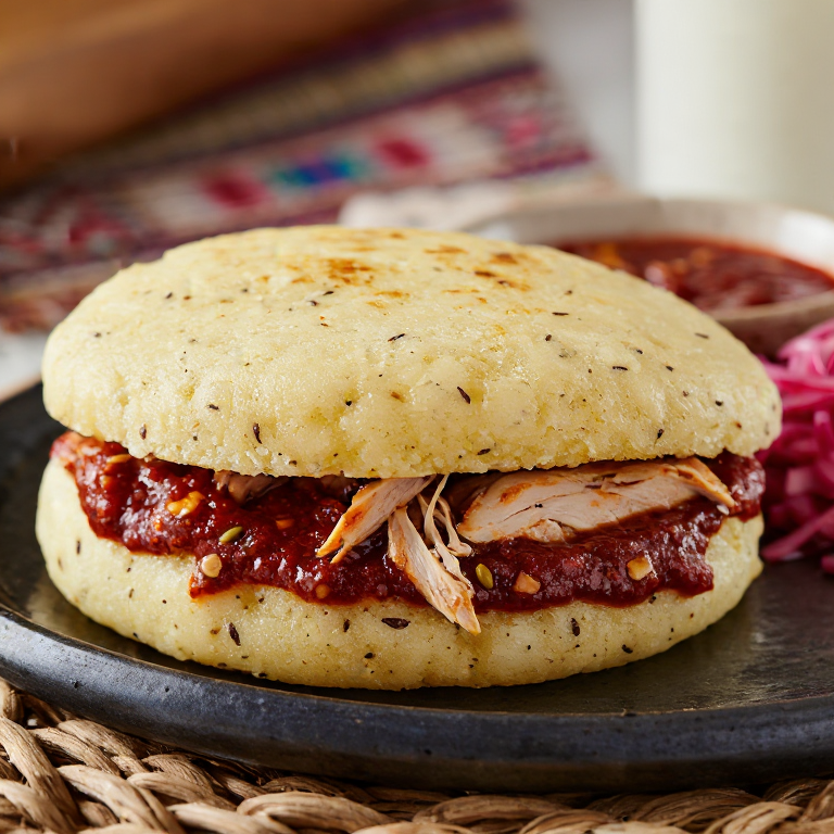 Arepa de Kak'ik: Fusión Maya-Guatemalteca